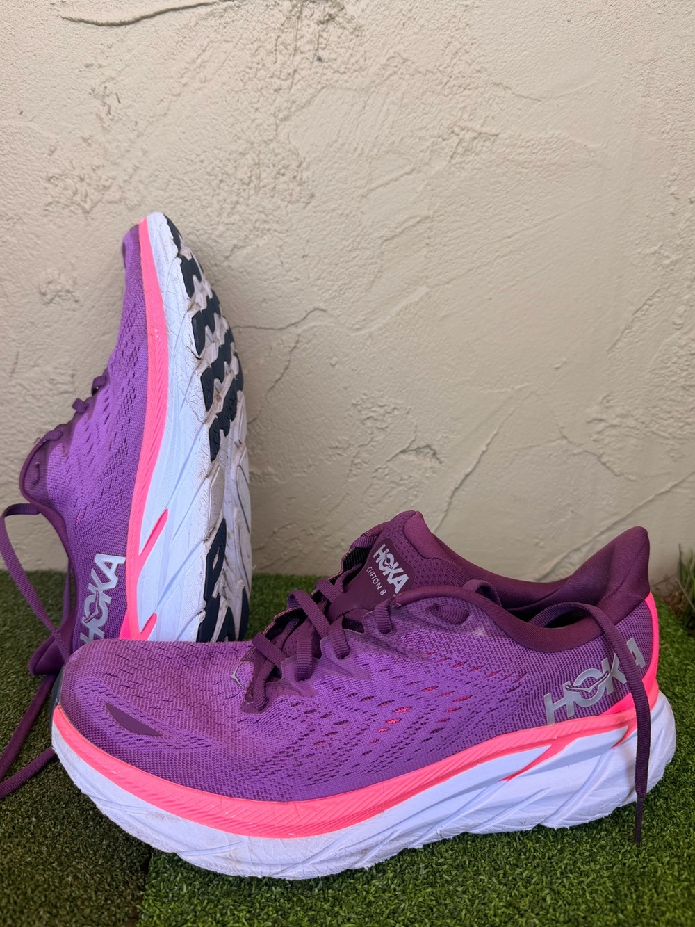 Hoka Women's Purple with Pink Accent Running Shoes